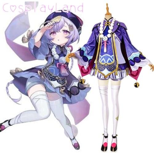 Genshin Impact QiQi Cosplay Costume Carnival Halloween Lolita Dress Women Performance Outfit Props Genshin Impact Costumes