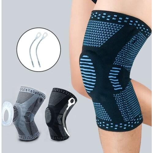 1 PC Silicone Padded Knee Pads Supports Brace Basketball Fitness Meniscus Patella Protection Kneepads Sports Safety Knee Sleeve