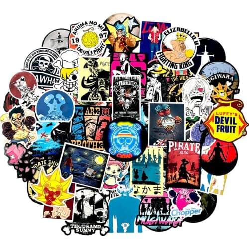 100Pcs Japanese Classic Cartoon Cartoon One Piece Sticker For Suitcase Refrigerator Scooter Motorcycle Diary Children Sticker