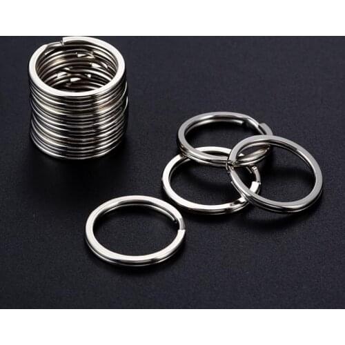 20pcs/lot 20 25 28 30 32 35mm Round Split Key Rings Key Chains Connector Keyfob Key Holder Ring DIY Jewelry Pendant Findings