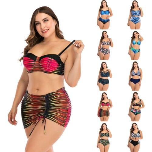 2020 Sexy Bikini Two Piece Swimsuit Plus Size Swimwear Large Size Bathing Suits Beach Wear Plus Size Swimming Suit For Women 4XL