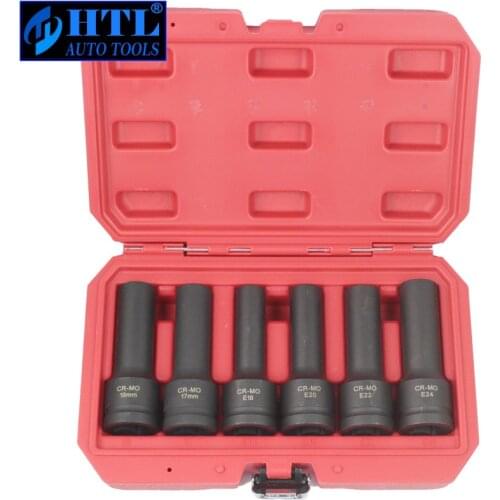 3/4"DR. IMPACT SOCKET SET 6PCS, 17MM, 19MM, E18, E20, E22, E24