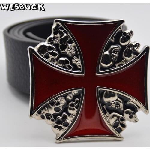 5 PCS MOQ WesBuck Brand Crossing Belt Buckles Metal for Man Women Western Buckles Cowboy Belt Buckle With PU Belt Holiday gifts