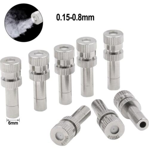 6mm Low Pressure Anti Drip Misting Nozzle Cross Atomizing Nozzle Fog WATER SPRAY To Greenhouse Drip Irrigation 1set 0.15-0.8mm