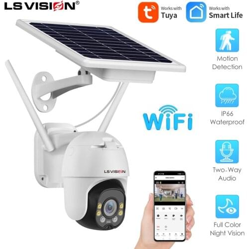 Tuya Solar Panel Camera Wifi Version PTZ 1080P HD Outdoor Wireless Monitor Waterproof CCTV Smart Home Surveillance Camera Solar