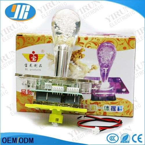 Large game machine accessories crane machine toy /fishing machine joystick 12V LED joystick Acrylic crystal top ball