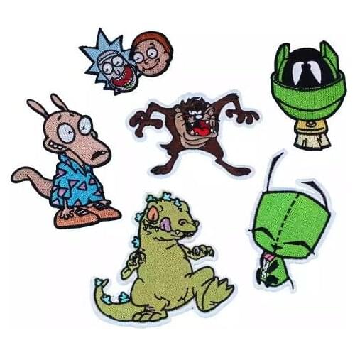 Alien patches Monster Embroidered Patches Iron-on Applique Clothes Sticker Cartoon Dog Dragon Rabbit Stick Patches Decoration