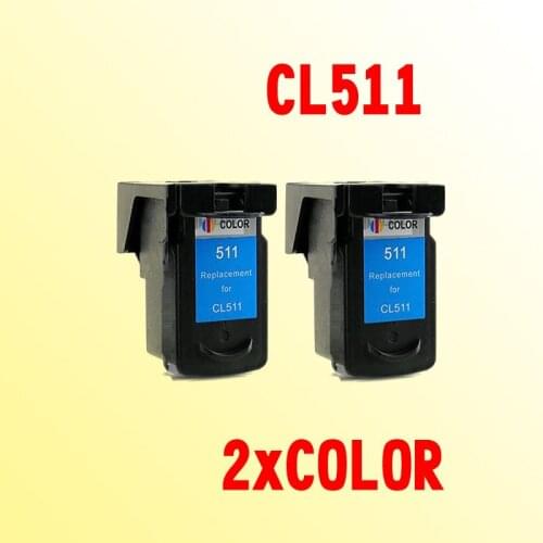 2pcs color ink cartridge compatible for CANON CL 511 CL 511 CL-511 PG510XL CL511XL PIXMA MP230 240 250 260 270 280 282 480