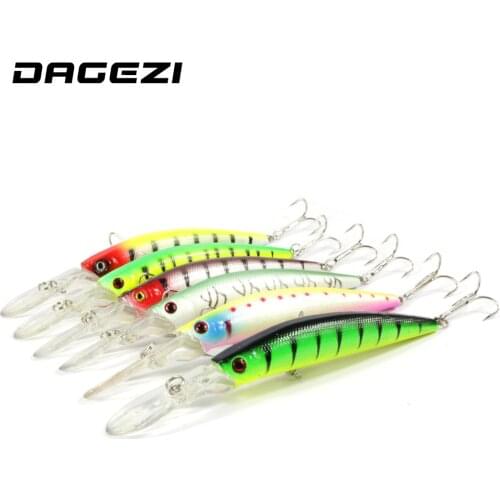 DAGEZI 6pcs/lot Minnow Fishing lure 6 Colors 14.5cm/16g Hard fishing Bait noise lure with 4#hook Fishing Tackle Artificial Bait