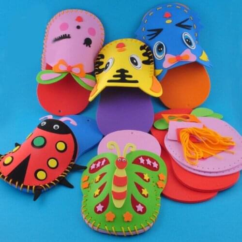 DIY Kids Craft Toys Handmade Cartoon Slippers Sewing Kit Kindergarten Montessori Educational Toys For Children Felt Shoes Owl