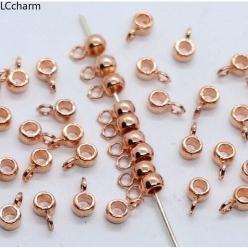 Wholesale 160pcs Metal Rose Gold Connectors Spacer Beads Charms Pendants 3.5x4x6mm Jewelry Findings