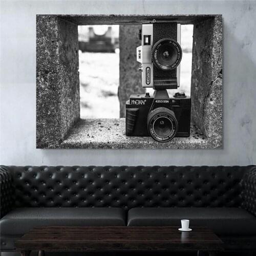 Paintings Wall Art Black And White Camera Handsome Canvas Modular Picture HD Print Posters No Frame For Living Room Home Decor