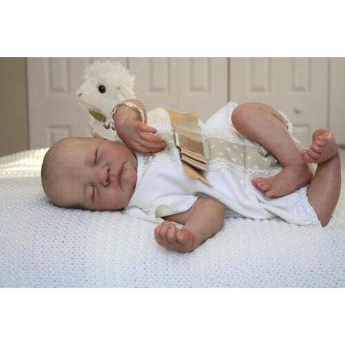 NPK 48CM Levi hand-drawing reborn baby doll premie baby boy hair lifelike boy lifelike real soft touch cuddly baby