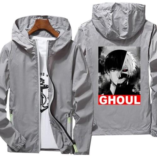 Jacket spring autumn fashion Tokyo Ghoul print top mens casual zipper jacket mens jacket large