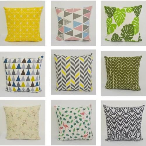 Printed Linen Cotton Cushion Cover Sofa Decorative Pillows Cover Living Room Car Decors Nordic Home Pillow case Christmas gift