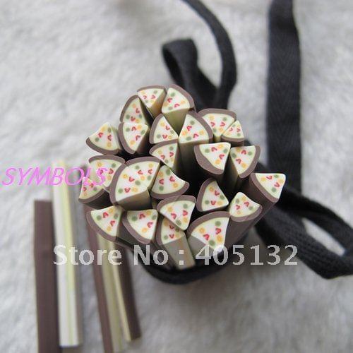 M-33 Free Shipping 100pcs 5mm Cute Fruit Sandwich Cane Fancy Nail Art Polymer Clay Cane
