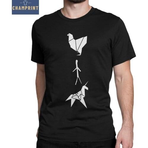 Unique Blade Runner Origami T-Shirt for Men Crew Neck Pure Cotton T Shirts Short Sleeve Tee Shirt Gift Idea Tops