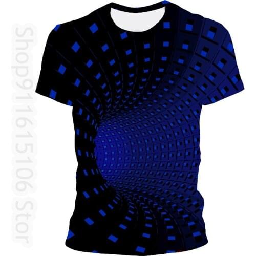 2021 Summer Mens T-shirt Square Pattern Light and Shadow Pattern Swirl Diagram Abstract Pattern T-shirt New 3DT Shirt CoolT-Shi