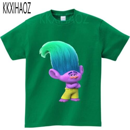 New baby clothes autumn trolls boy t shirt cartoon tops quality 100% cotton kids Short Sleeve t-shirt girls O-Neck tops NN
