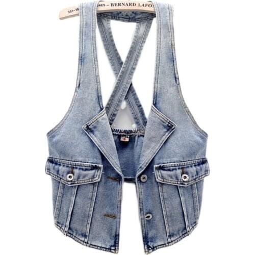 New arrival Autumn new all-match fashion denim vest women loose waistcoat top plus size