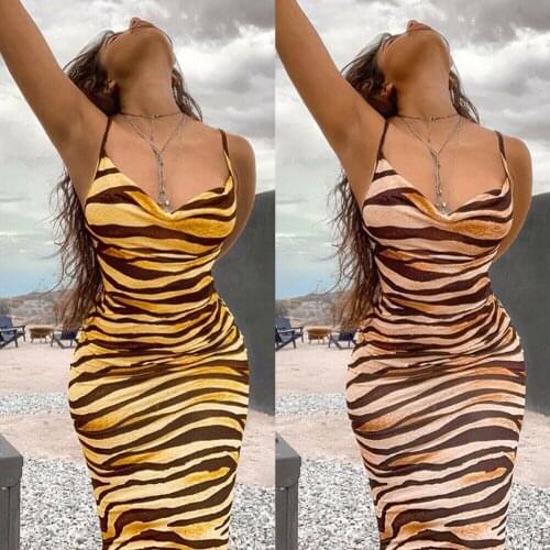 New Sexy V Neck Leopard Party Dress Women Spaghetti Strap Backless Slim Maxi Dress Summer Long Beach Dress Vestidos
