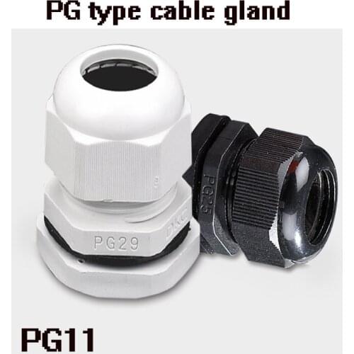 PG11 10pcs Nylon Cable conduit Gland IP68 High Quality Waterproof cable connection 5-11mm no waterproof Gasket free shipping