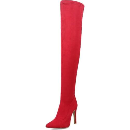Sexy female boots in the winter of 2018 foreign trade wind pointed fine with 43 knee-high boots size code 31-181212