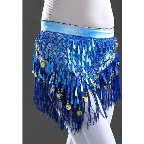 New Style coins belly dance waist chain indian dance hip scarf bellydance belt latin dance belt 7 colors for your choice