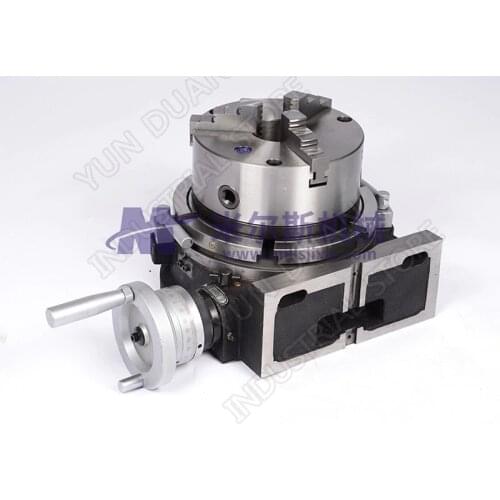 150mm 6" Indexing Plate Rotary table vertical and horizontal with 125mm 5" chuck For CNC Milling Drilling Grinding Machine