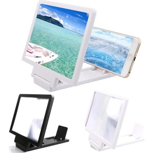 3D Phone Screen Magnifier Stereoscopic Amplifying Desktop Foldable Leather Bracket Mobile Phone Holder Tablet Holder