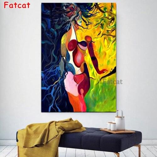 Modern art abstract woman Diamond Painting Round Full Drill 5D Novelty DIY Mosaic Embroidery Cross Stitch home decor gifts PP149