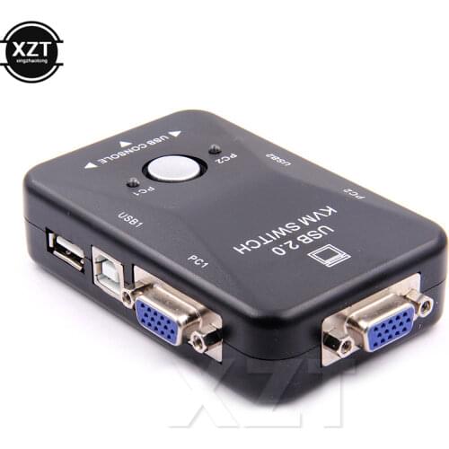 USB KVM Switch 2 Port VGA SVGA Switch Box USB 2.0 KVM Mouse Switcher Keyboard 1920*1440 Vga Splitter Box Sharing Switch