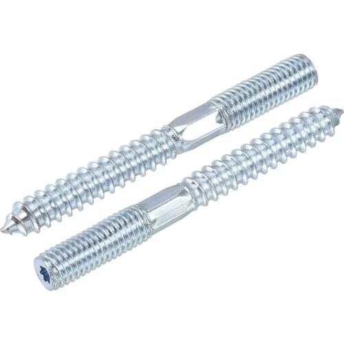 Uxcell M10x28mm Hanger Bolts Double Head Dowel Screw for Wood Furniture 20pcs