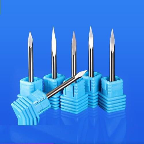 Tungsten steel 3.175mm triangular sharp knife center straight knife jade carving knife CNC computer engraving machine tool