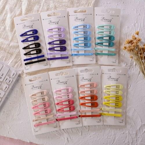 6/1PCS Simple Candy Color Hairpins Women Barrette Headwear Girls BB Clips Headdress Barrettes Bobby Pin Hair Accessories