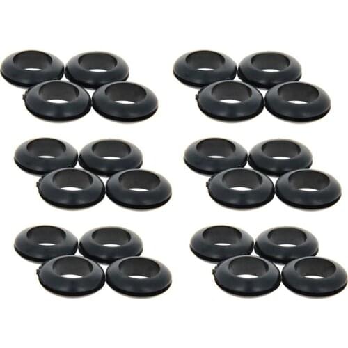 Fielect 20/30/50/100/200pcs High Quality Double Layer Protective Coil/Protective Wire Sleeve Rubber Black Aperture 18/20/22/25mm