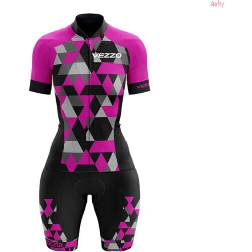 2021VEZZO Women‘s Clothes Cycling Skinsuit Sets Body Maillot Ropa Jumpsuit Kits Summer Macaquinho Ciclismo Feminino Bicycle Sets