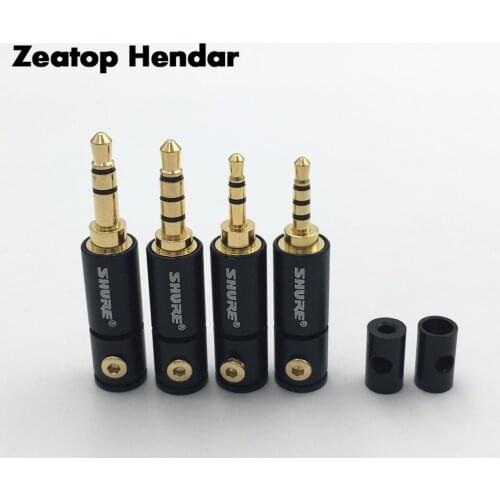 1Pcs 2.5mm 3.5mm 3 / 4 Pole Stereo Male Jack 2.5 / 3.5 Audio Plug Connector DIY Solder Adapter for Shure 2mm 4mm 6mm Cable