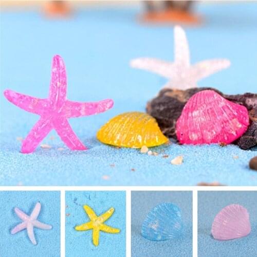 1PC Colorful Ocean star Starfish Shells Ornament Mini Crafts Micro Landscape Miniatures Fairy Garden Decor Fish tank Accessories