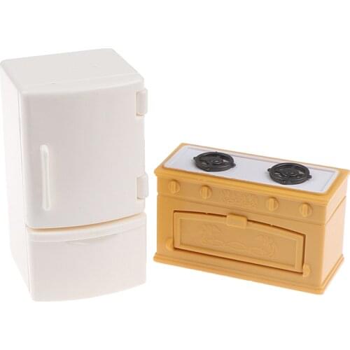 1PC Dollhouse Miniature Cooking Bench Refrigerator Toys Kitchen Accessories Home Decoration Furniture Accessories
