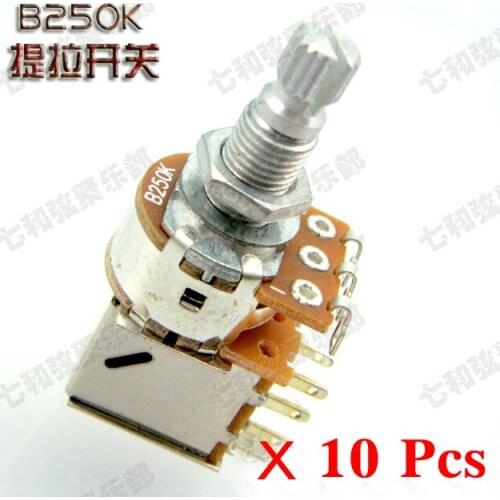 10 Pcs B250K guitar Push Pull Switch Guitar Control Pot Potentiometer Guitar parts