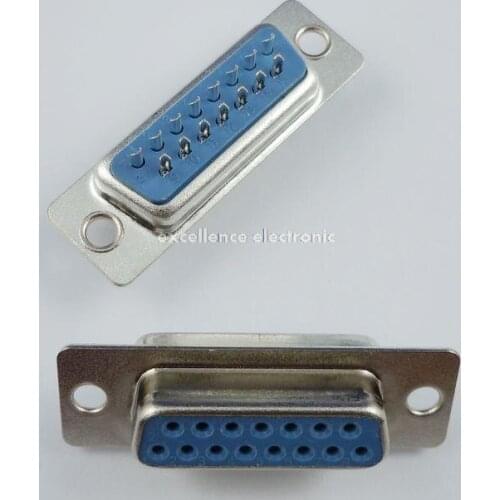 10Pcs D-SUB 15 Pin Female Solder Type Connector Socket 2 Rows