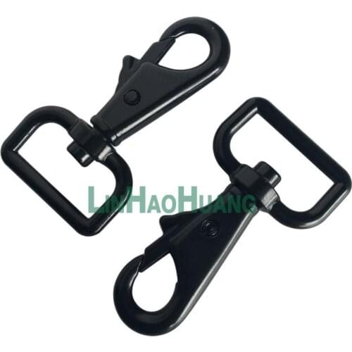 20pcs/lot 25mm 0.98 inch matte black color Alloy Swivel Clasps Snap Key Hooks DIY Key Chain Ring Free Shipping