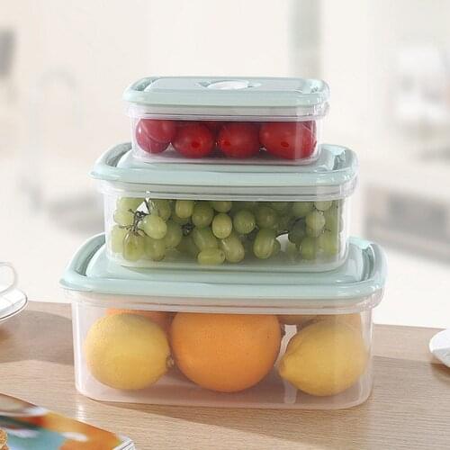 3pcs/set Big-capacity Lunch Box Food Fresh-Keeping Storage Container Microwavable Portable Picnic Camping Rectangle Outdoor Box