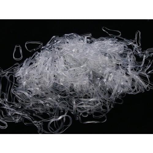 500pcs Hair Accessories Mini Braid Plaits Elastic Tie Band Ponytail Holder Elastic Rubber Clear White Accessories Girl