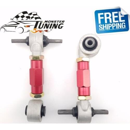 Free Shipping High Quality Racing Rear Adjustable Camber Arm Kit 10mm Hole For Honda Civic EK/EG Red