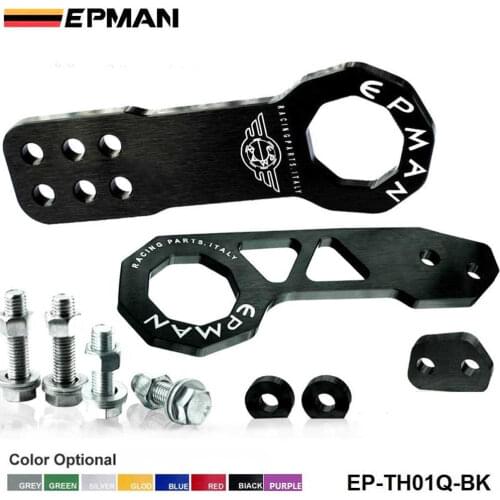 CNC Billet Aluminum Front+Rear Tow Racing Bumper Hook Towing Kit EP-TH01Q