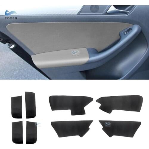 For VW Jetta MK6 2012 2013 2014 Microfiber Leather Interior Car Door Armrest Panel Cover Protective Trim