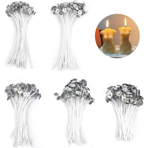 100pcs/Set Candle Wicks Pure Cotton DIY Epoxy Resin Mold Jewelry Making Tools 9/15/20cm Pre-Waxed For Party Home Decoration