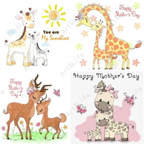 Hot New Metal Cutting Dies Happy Mothers day Cute Deer Stencils for Making Scrapbooking Album Fathers day Embossing Cut Die